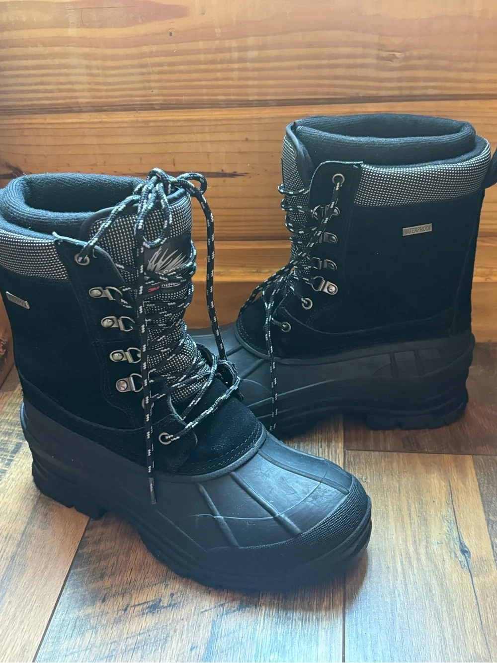 Itasca 3M thinsulate black snow boots men size 7